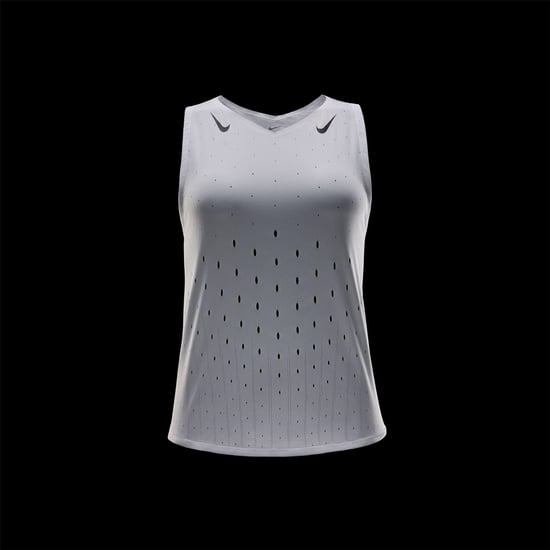 Women's Nike Dri FIT ADV Running Singlet in White/Black - Image 4