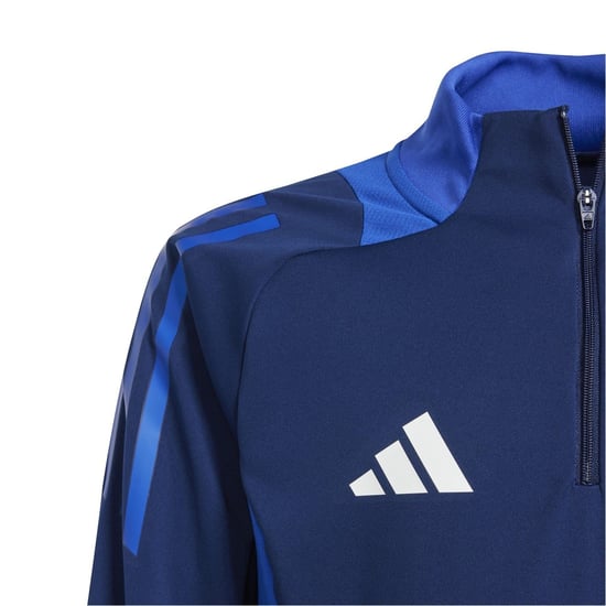 Boys adidas Kids Tiro24 Funnel Neck Raglan Sleeve Warm Top in Navy Blue - Image 4