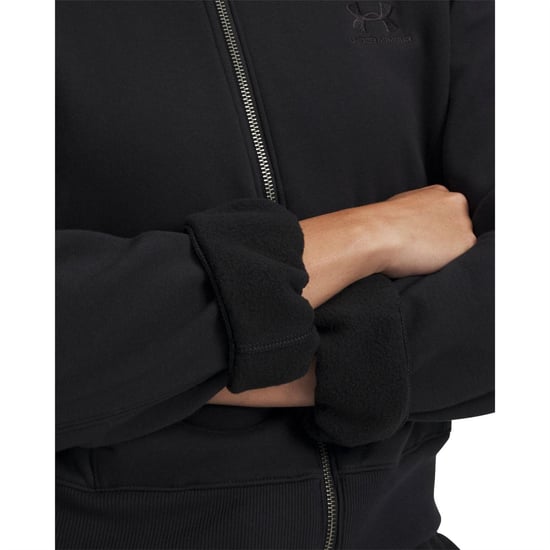 Women's Under Armour Icon Vida Fleece Full-Zip in Black - Image 3