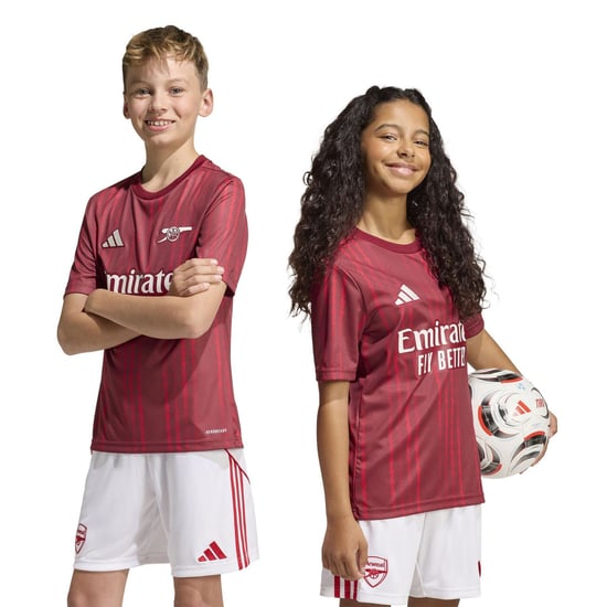 Boys adidas Kids Arsenal Short Sleeve T Shirt in Red/Orange - Image 3