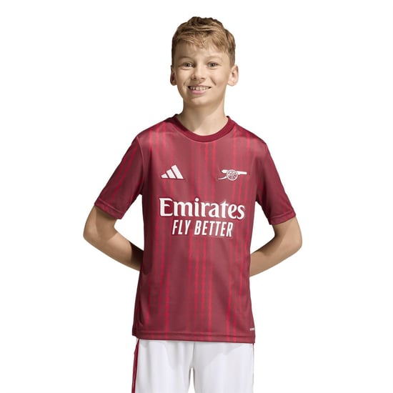 Boys adidas Kids Arsenal Short Sleeve T Shirt in Red/Orange - Image 5