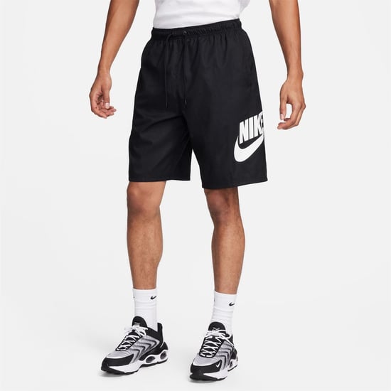 Men's Nike Woven Club Tracksuit Shorts in Black/White - Image 3
