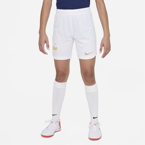 Boys Nike Kids Soccer Curved Hem Shorts in White - Image 3