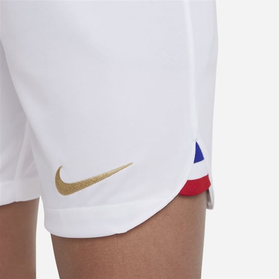 Boys Nike Kids Soccer Curved Hem Shorts in White - Image 5