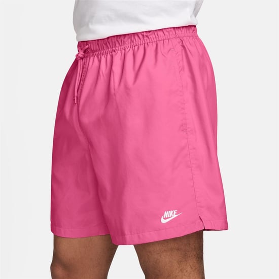 Men's Nike Club Flow Woven Tracksuit Shorts in Pinksicle/White - Image 3