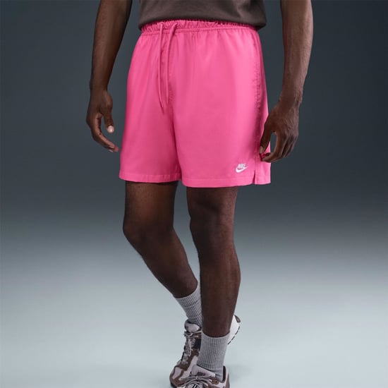 Men's Nike Club Flow Woven Tracksuit Shorts in Pinksicle/White - Image 5