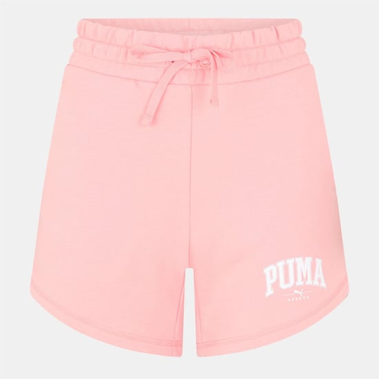 Women's Puma High Waist Woven Tracksuit Shorts in Pink Fruit - Image 1