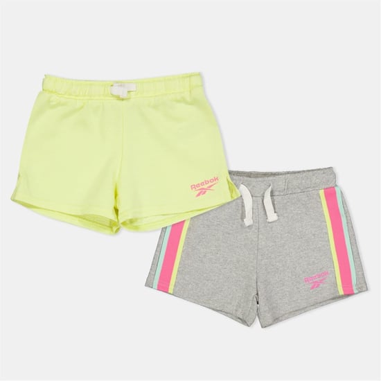 Girls Reebok 2 Pack Bermuda Shorts in Lt Grey Heather - Image 1