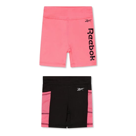 Girls Reebok 2pk Shorts in Neon Sunset - Image 1