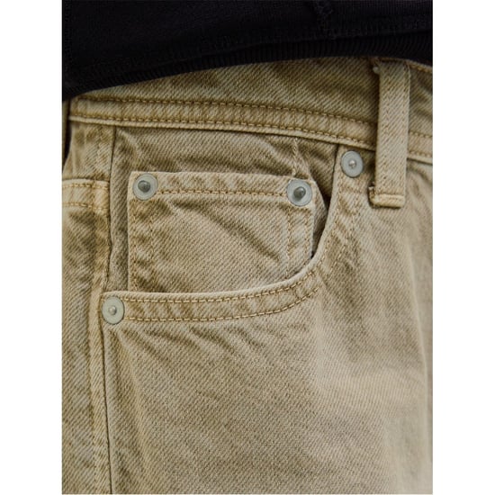 Boys Jack and Jones Chris Relaxed Fit Five Pocket Jeans in Desert Dust - Image 2