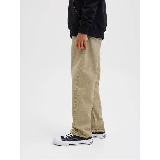 Boys Jack and Jones Chris Relaxed Fit Five Pocket Jeans in Desert Dust - Image 5