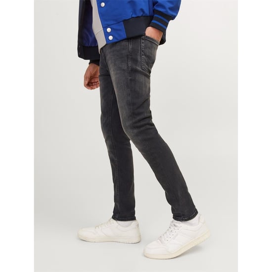 Boys Jack and Jones Five Pocket Skinny Jeans in Black Denim - Image 2