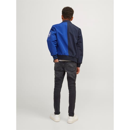 Boys Jack and Jones Five Pocket Skinny Jeans in Black Denim - Image 4