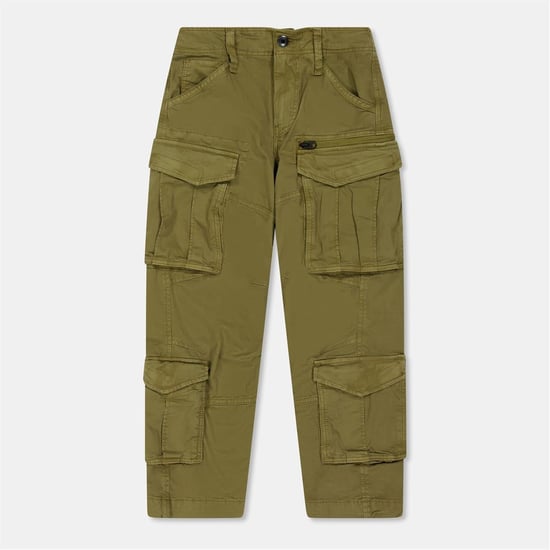 Boys G Star Rovic 3D Solid Patterned Combat Cargo Pants in Ensis Green - Image 1