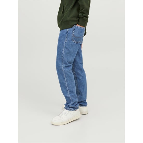 Boys Jack and Jones Five Pocket Design Regular Fit Jeans in Blue Denim - Image 3
