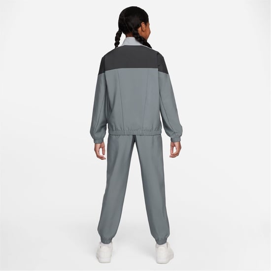 Boys Nike Zip Neck Long Sleeve Full Tracksuit in Smoke Grey - Image 2