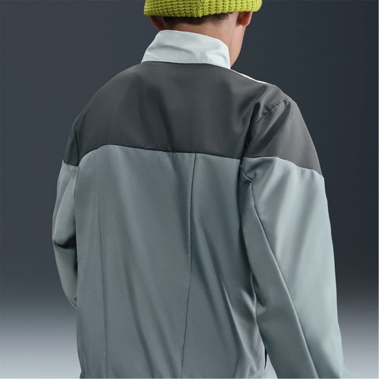 Boys Nike Zip Neck Long Sleeve Full Tracksuit in Smoke Grey - Image 5