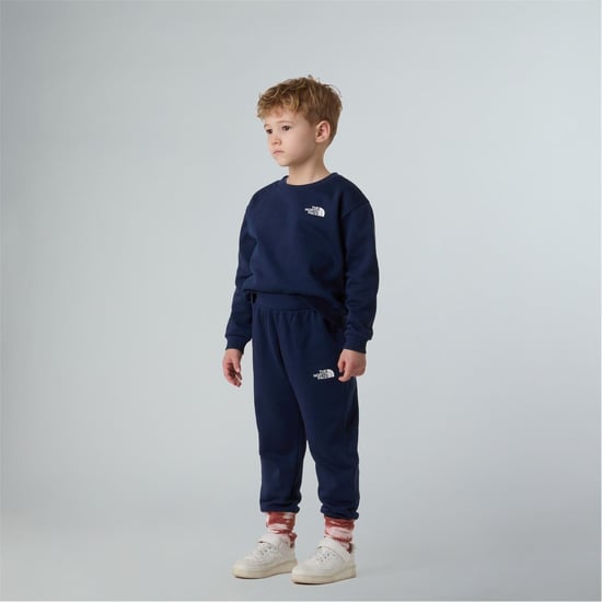 Boys North Face Simple Dome Fleece Tracksuit Unisex Childs in Summit Navy - Image 3