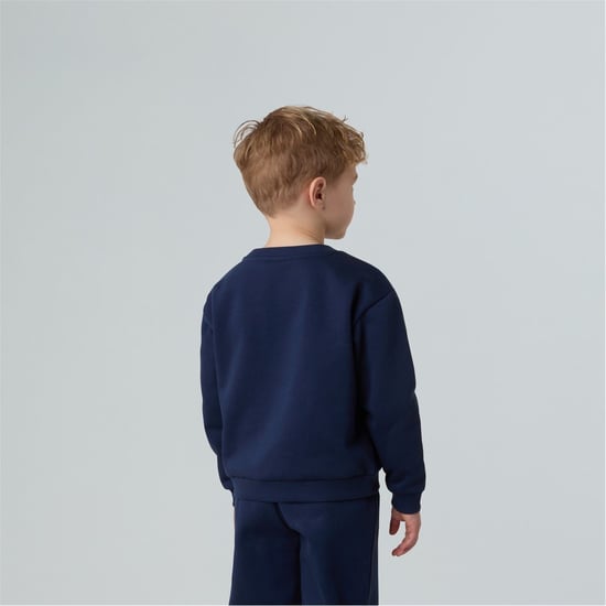 Boys North Face Simple Dome Fleece Tracksuit Unisex Childs in Summit Navy - Image 5