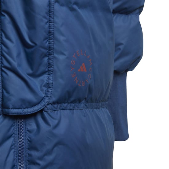 Women's adidas Asmc Long Puffa Performance Training Jacket in Mystery Blue - Image 4