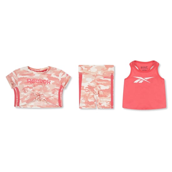 Girls Reebok Camo Bike 3pc in Neon Sunset - Image 2