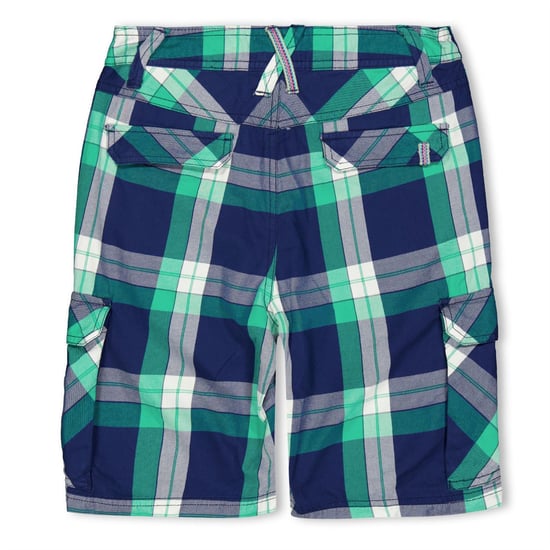 Boys Puma Kids Check Walking Shorts in Green - Image 2
