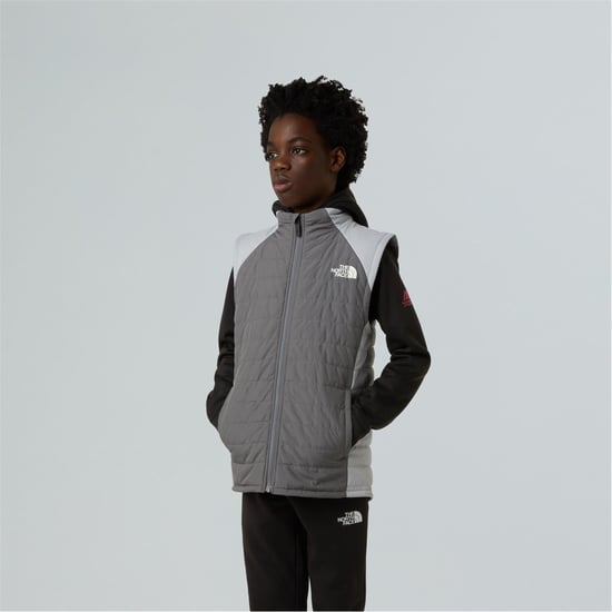 Boys North Face Kids Never Stop Sleeveless Gilet in Smoked Pearl - Image 3