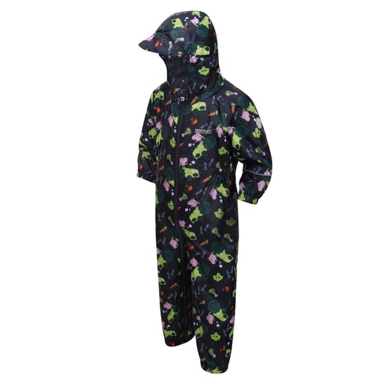 Boys Regatta Pig Waterproof Pobble Suit in Navy - Image 3