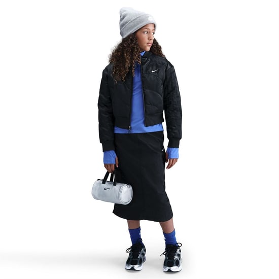 Girls Nike G Nsw Jkt Sty S in Black/White - Image 3