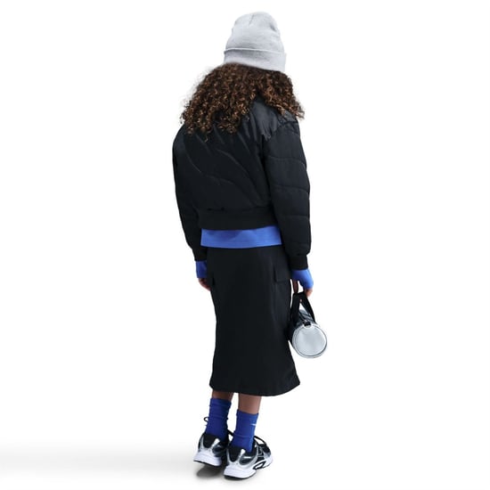 Girls Nike G Nsw Jkt Sty S in Black/White - Image 4