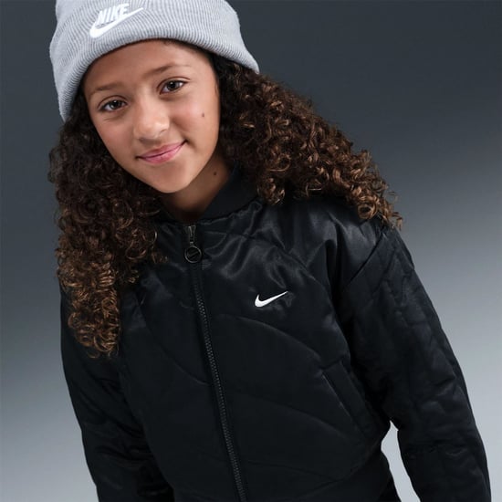 Girls Nike G Nsw Jkt Sty S in Black/White - Image 6