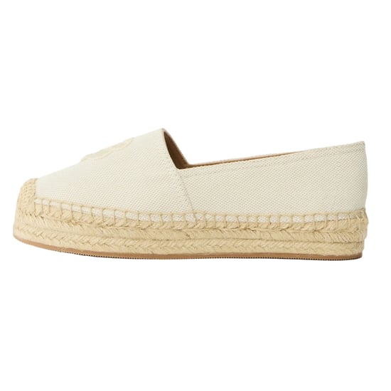 Boss Lederen platte espadrilles voor dames (Licht Beige) - Image 3