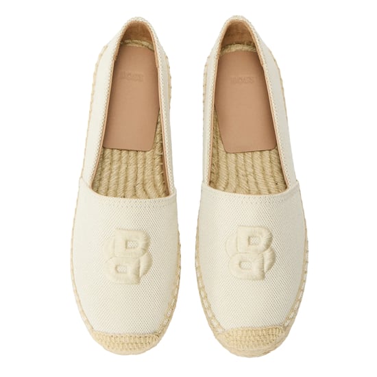Boss Lederen platte espadrilles voor dames (Licht Beige) - Image 4