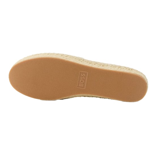Boss Lederen platte espadrilles voor dames (Licht Beige) - Image 5