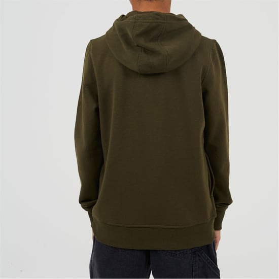Boys Brave Soul Solid Patterned Hooded Ribbed Cuff Sweat Jacket with Zipped Pocket in Mid Khaki - Image 2