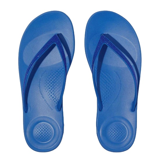 FitFlop Womens/Ladies Sparkle iQushion Flip Flops (Grey Blue) - Image 3
