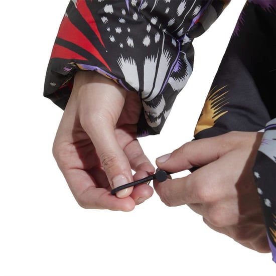Women's adidas Farm Butterfly Patterned Drawstring Puffer Coat in Black - Image 3