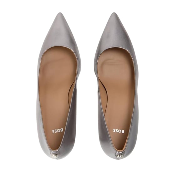 Boss Dames Janet Leren Stiletto Hakken Pumps (Zilver) - Image 3