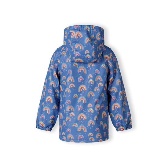 Girls Minoti Rain Jacket Printed Cobalt Blue in Royal Blue - Image 3