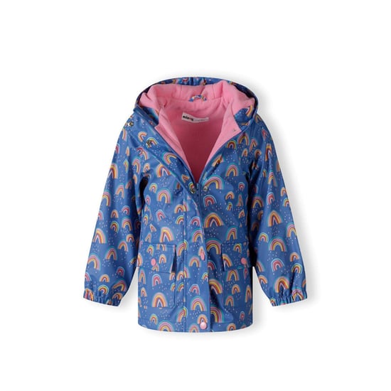 Girls Minoti Rain Jacket Printed Cobalt Blue in Royal Blue - Image 4
