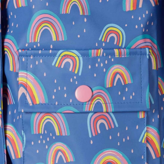 Girls Minoti Rain Jacket Printed Cobalt Blue in Royal Blue - Image 5