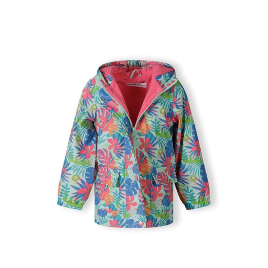 Girls Minoti Rain Jacket Printed Mint in Mint - Image 5