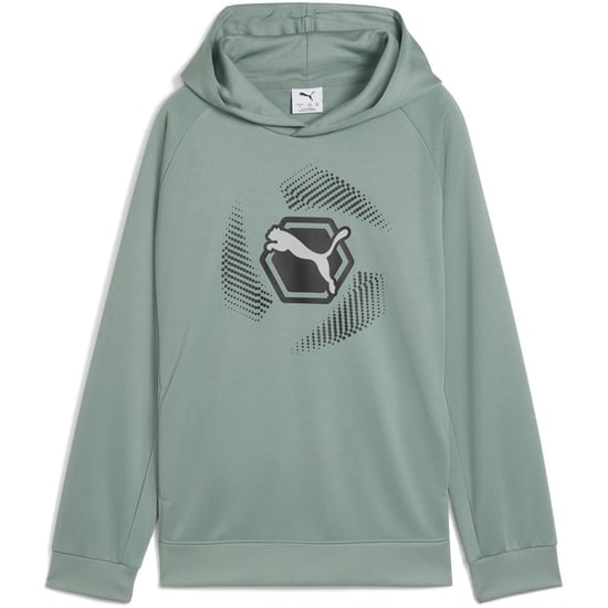 Boys Puma Kids Overhead Hoodie in Green Moon - Image 1
