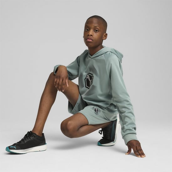 Boys Puma Kids Overhead Hoodie in Green Moon - Image 5