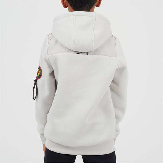 Boys Brave Soul Hooded Neck Long Sleeve Sweatshirt with Pockets in Light Grey - Image 2