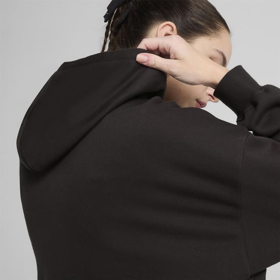Women's Puma Essentials Oversized Hoodie in Black - Image 4