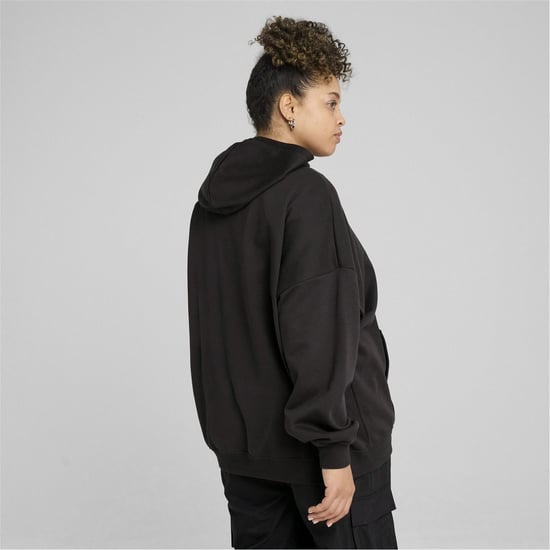 Women's Puma Essentials Oversized Hoodie in Black - Image 5