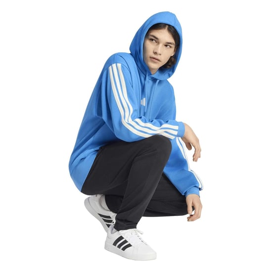 Men's adidas M 3s Fl Hoody in Ray Blue/Off Wh - Image 6