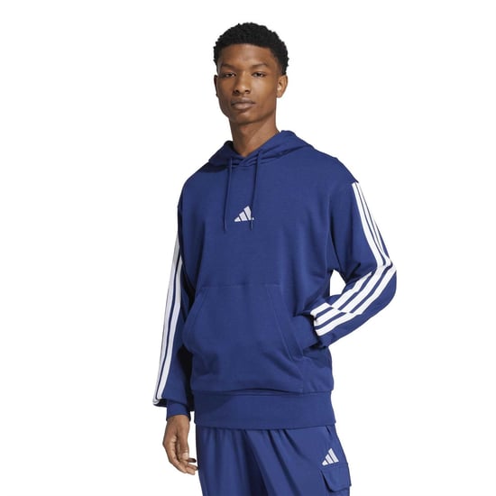 Men's adidas M 3s Ft Hoody in Dark Blue/White - Image 2