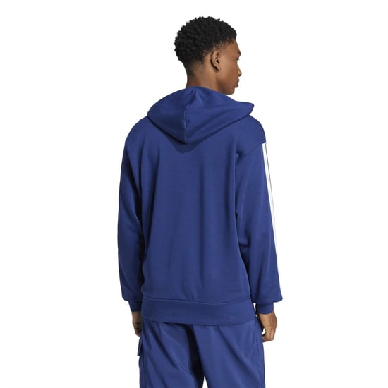 Men's adidas M 3s Ft Hoody in Dark Blue/White - Image 3